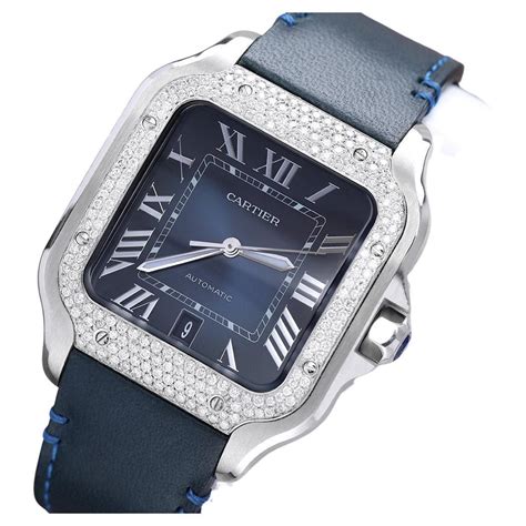 cartier santos watches for sale|cartier santos diamond bezels.